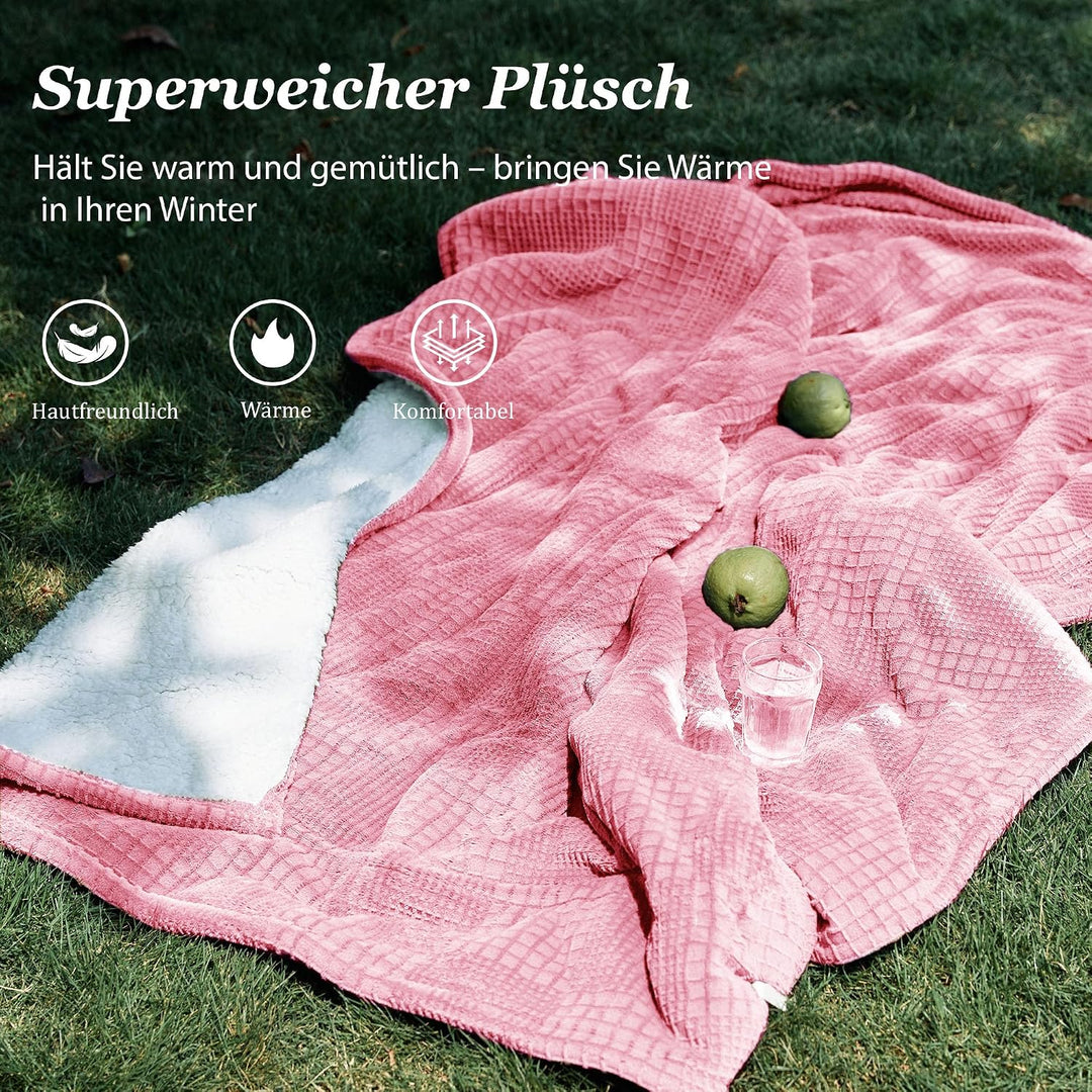 Texciting Heizdecke 150X200cm,Wärmedecke mit Abschaltautomatik,Rosa | Wärmedecke Elektrisch Maschine