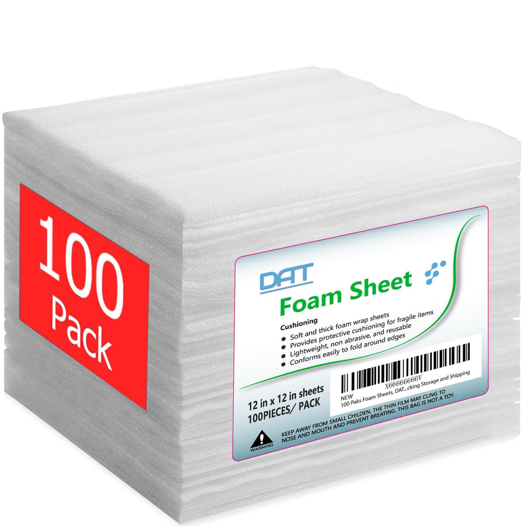 DAT Schaumstofffolien, 30,5 x 30,5 cm, 0,6 cm dick, Dämpfungsmaterial, Umzugs-Zubehör für Verpackung