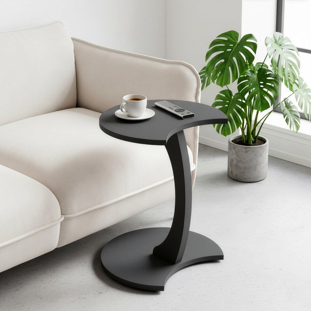 Beistelltisch Anthrazit C-Form Couch (Anthrazit, C-Form Mond) Anthrazit C-Form Mond, Anthrazit C-For