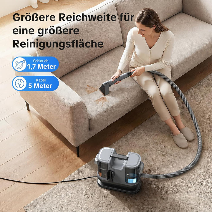 Lubluelu Nasssauger, 600 W - 20 kPa Polsterreiniger Gerät, tragbares Teppich-Reinigungsgerät mit Sel