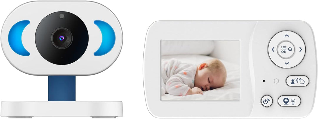 TELEFUNKEN Babyphone mit Kamera 2,4" Bildschrim, Nachtlicht, starre Kamera mit Infarotmodus, VOX-Mod