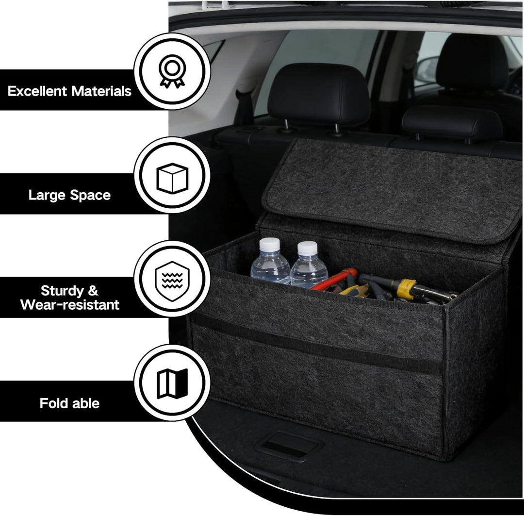 Auto Kofferraum Organizer klett,Faltbar Kofferraumtasche,Rutschfest Filz Auto Organizer Toolbag,Auto