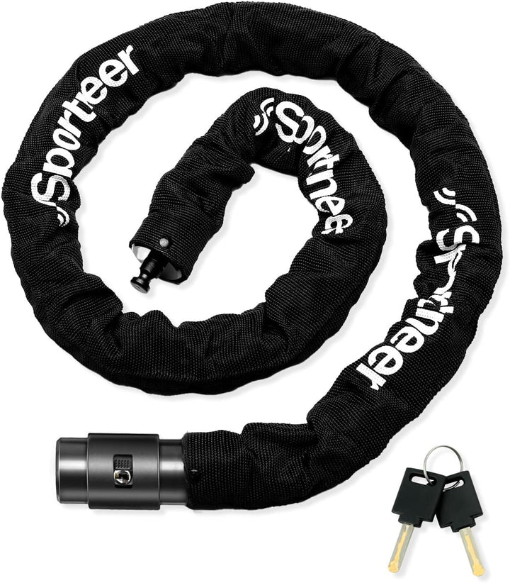 Sportneer Fahrradschloss Metallverschlusskopf Kettenschloss Hohe Sicherheits Level mit 8mm Starker -