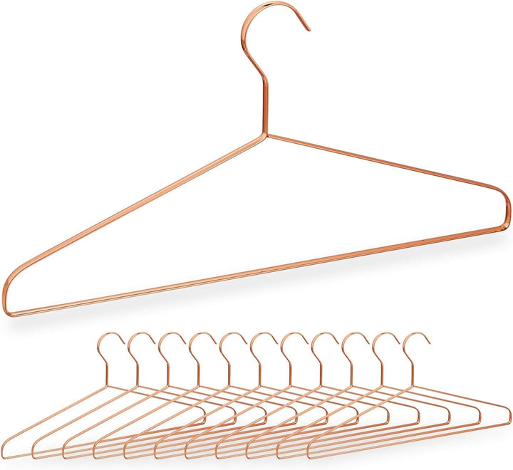 Relaxdays Kleiderbügel, 12er Set, für Hemden, Jacken & Hosen, platzsparend, Metall, 42 cm breit, sch