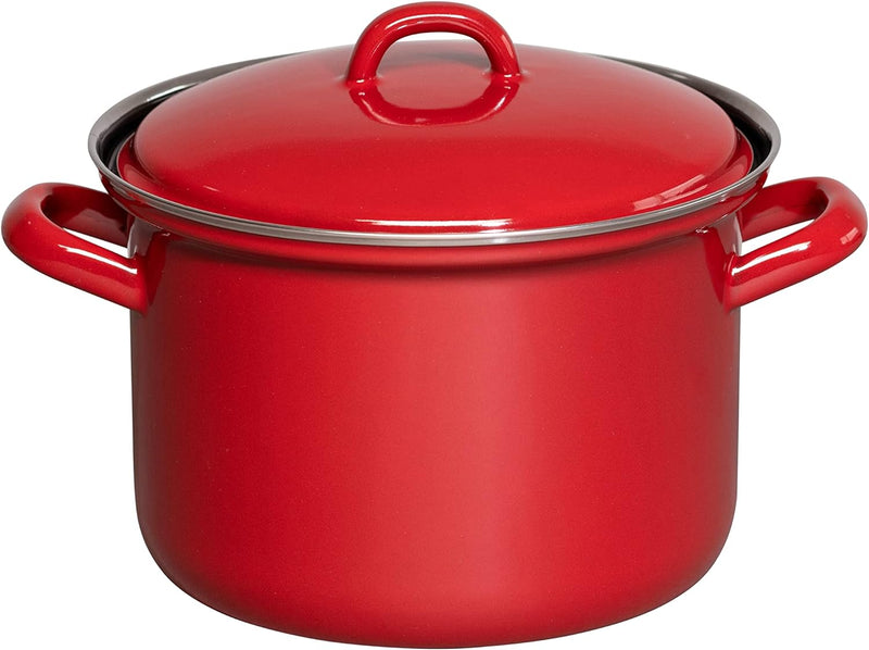 Riess, 0122-020, Fleischtopf mit Deckel. 16cm, 1.5L, Classic, COLOR ROT, LBH 22,9 x 17,6 x 15,5cm, G