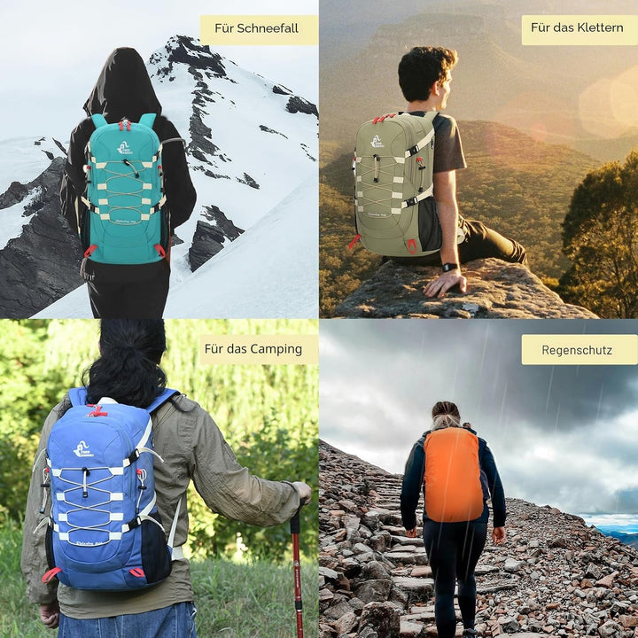 Bseash 40L Leichter wasserdichter Wanderrucksack mit Regenschutz, Outdoor Sport Reise Tagesrucksack