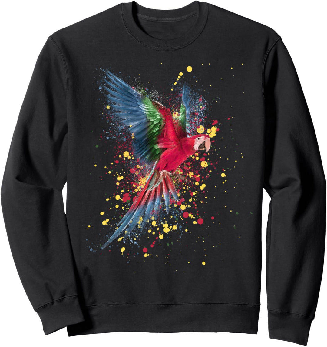 Papagei mit Splatter Aesthetic Papagei Sweatshirt