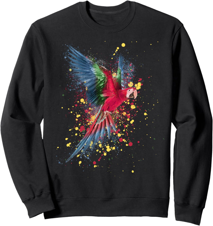 Papagei mit Splatter Aesthetic Papagei Sweatshirt