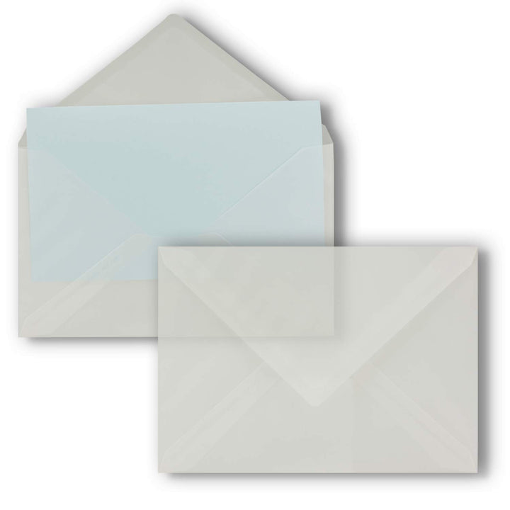 50x Briefumschläge in Transparent - DIN C5 Kuverts 22,9 x 16,2 cm - Nassklebung ohne Fenster - Weihn