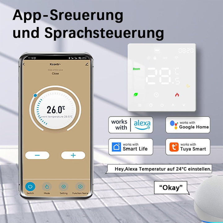 WiFi Thermostat Fussbodenheizung Für Wasser Fussbodenheizung, Programmierbar Raumthermostat, Thermos