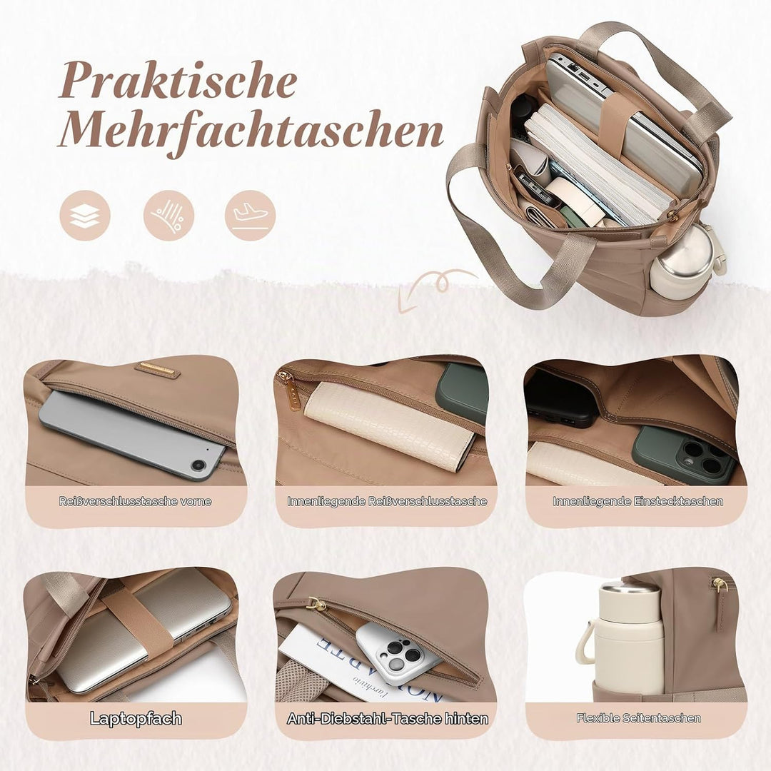 GOLF SUPAGS Convertible Notebook Handtasche, Laptop Rucksack für Damen mit Laptopfach, 15.6 Zoll Sty
