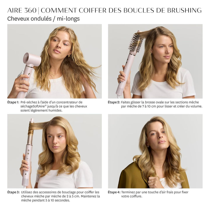 T3 Aire 360 Warmluftstyler Blowout-Kit mit Keramik-Lockenaufsätzen, ovaler Bürste und breiter Düse |