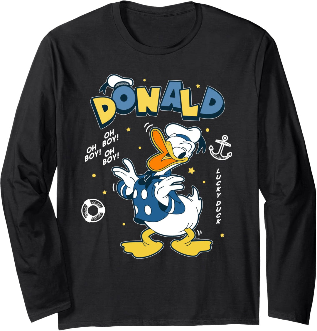 Disney Mickey and Friends Lucky Donald Duck Langarmshirt