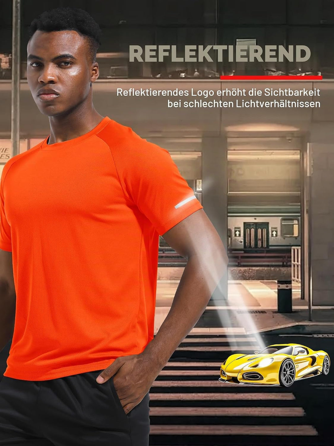 Holure 3 or 5er Pack Herren Sports Tshirts Atmungsaktiv Schnelltrocknend Kurzarm T-Shirts Funktionss