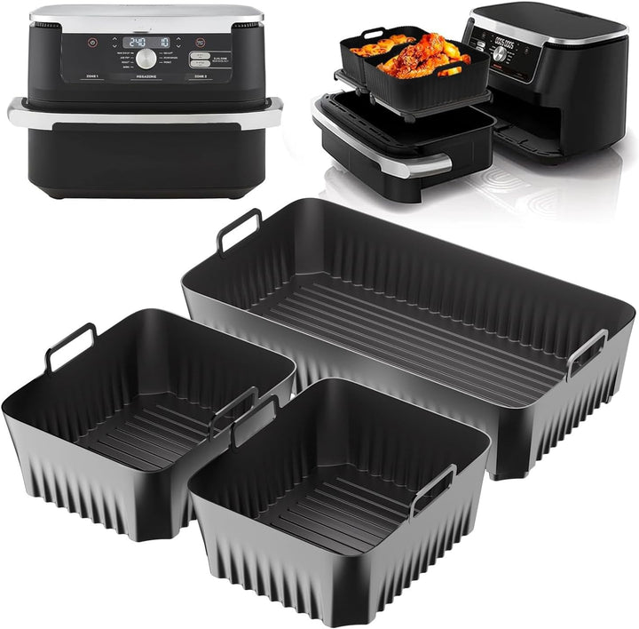 Heissluftfritteuse Zubehör für Ninja Af500DE 10,4L, Silikonform für Heissluftfritteuse 3 Stück Air F