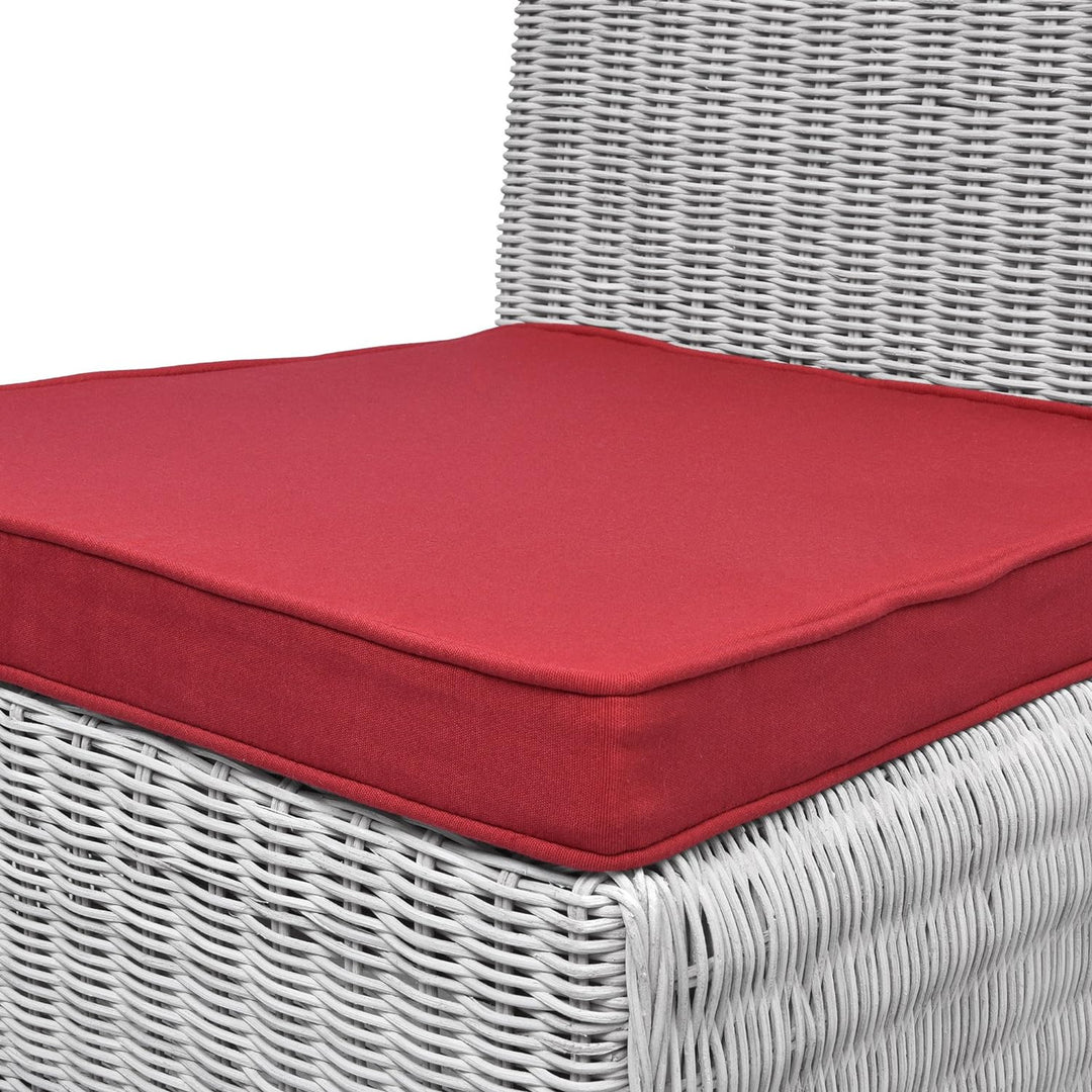 Beautissu Loft SK Stuhlkissen 45x40 cm Rot - 4er Set Stuhlpolster mit Bändern Sitzkissen für Stühle,