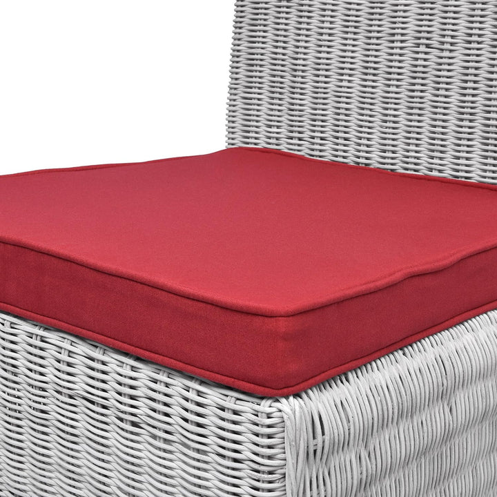 Beautissu Loft SK Stuhlkissen 45x40 cm Rot - 4er Set Stuhlpolster mit Bändern Sitzkissen für Stühle,