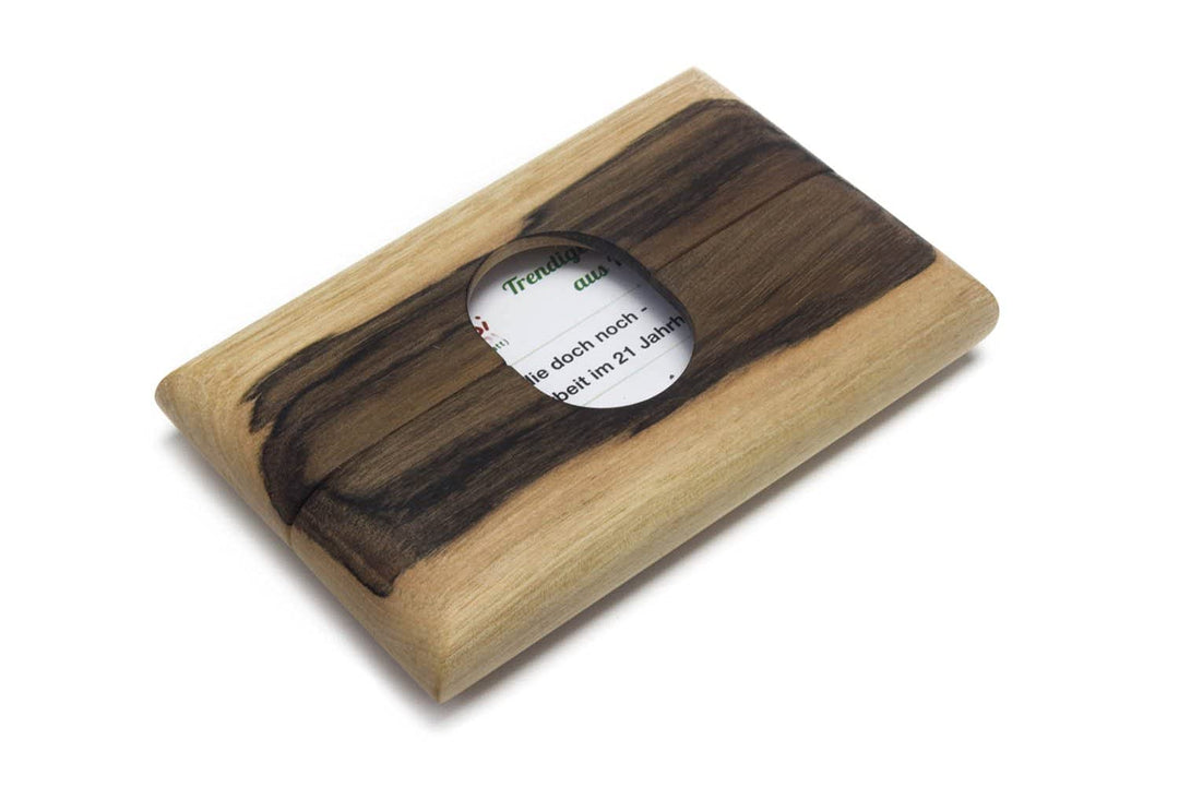 WoodBi Exklusives Portmonee aus Massivholz für Kreditkarten und Visitenkarten geeignet