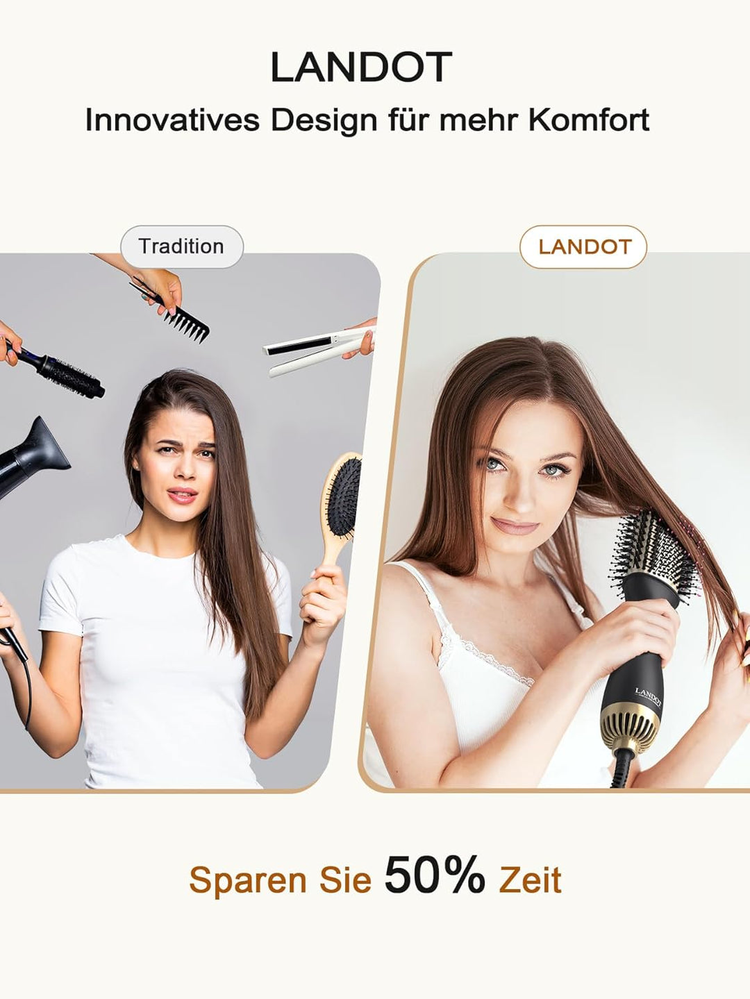Warmluftbürste Rundbürstenföhn Stylingbürste Föhnbürste Heissluftbürste: One-Step Ionic Haartrockner