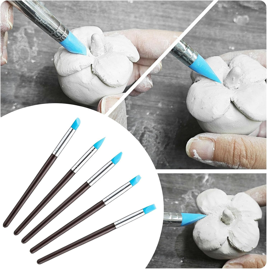 2 x 100ml air dry clay glaze und 30pcs modellierwerkzeug,ton glasur ohne brennen Schützt die Keramik