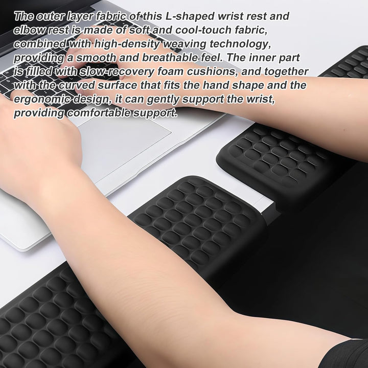 2 Stück L Förmige Handgelenk Ellenbogenkissen: 30 x 10 cm Ergonomisches Memory Foam Schreibtischkant