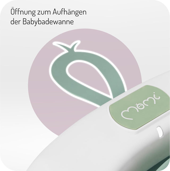 Momi Badewanne NATA ab 0 Jahre, faltbar, für Babys und Kinder bis 25 kg, mit einklappbaren Standfüss