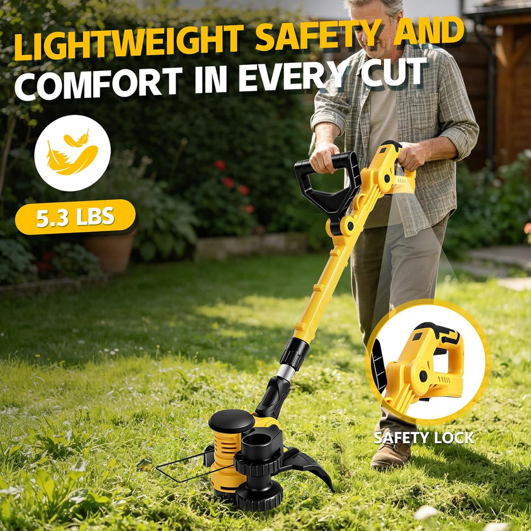 Akku Rasentrimmer Rasenkantenschneider Freischneider für Dewalt 20V 18V (ohne Akkus), mit 6 Ersatzsp