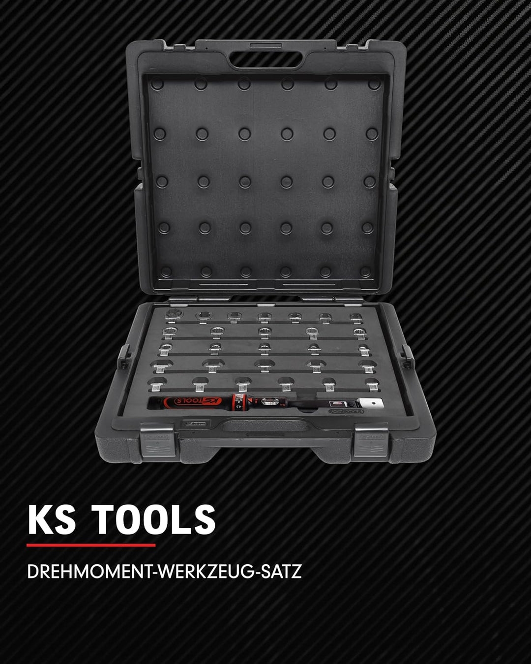 KS Tools Drehmoment Werkzeug-Satz für Drehmomentschlüssel 9x12 mm 516.1720 I 29-tlg. I 10-50 Nm I Sc