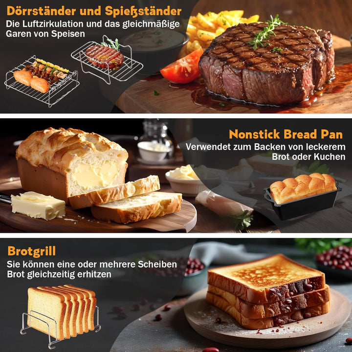 Heissluftfritteuse Zubehör für Tefal Dual Easy Fry XXL 11L(6,5L/4,5L), Silikonform Airfryer Zubehör