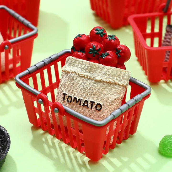 Toyvian Mini Einkaufskorb Set, 10Stück Supermarktwagen Winzige Einkaufskörbe Kunststoff Supermarktkö