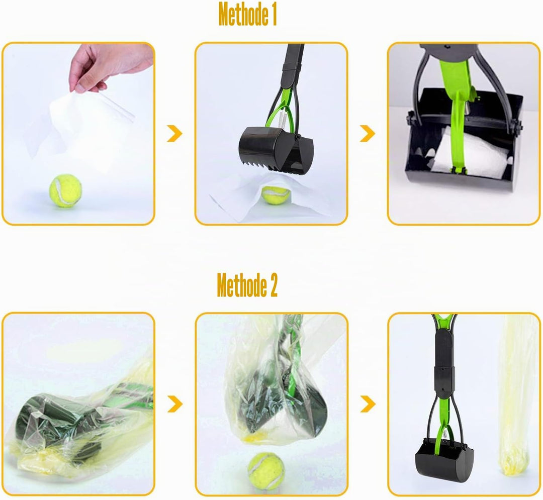 HyAdierTech Tragbare Hundekotgreifer, Kotgreifer Hunde, Yard Hund Pooper Scooper mit Abfallbeutel Sp