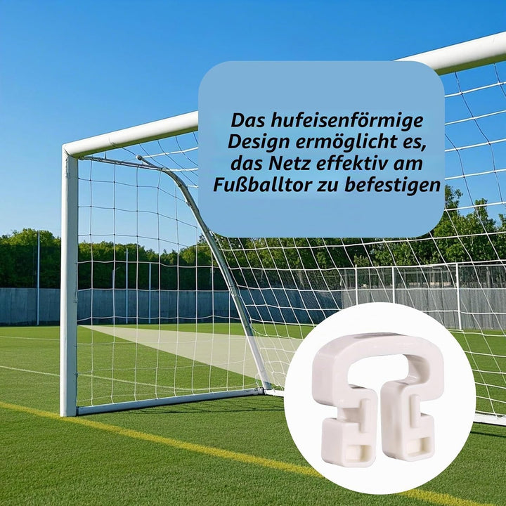 30 STK Fussballnetz Clips, Hufeisenform Kunststoff Fussballtornetz Clips Fussballtor Halterungen Zub