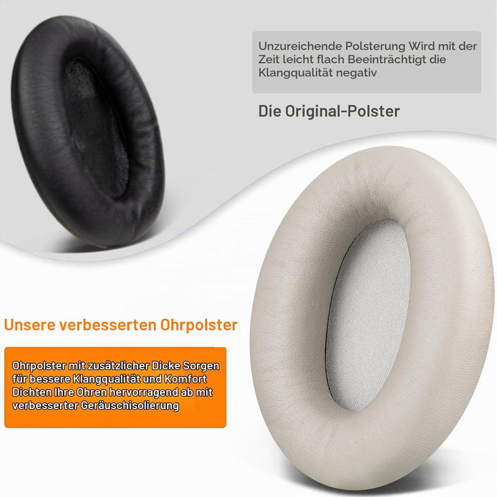 SOULWIT Lammfell Ersatzpolster Ersatz Ohrpolster für Sony WH-1000XM3 (WH1000XM3) Over-Ear Kopfhörer,