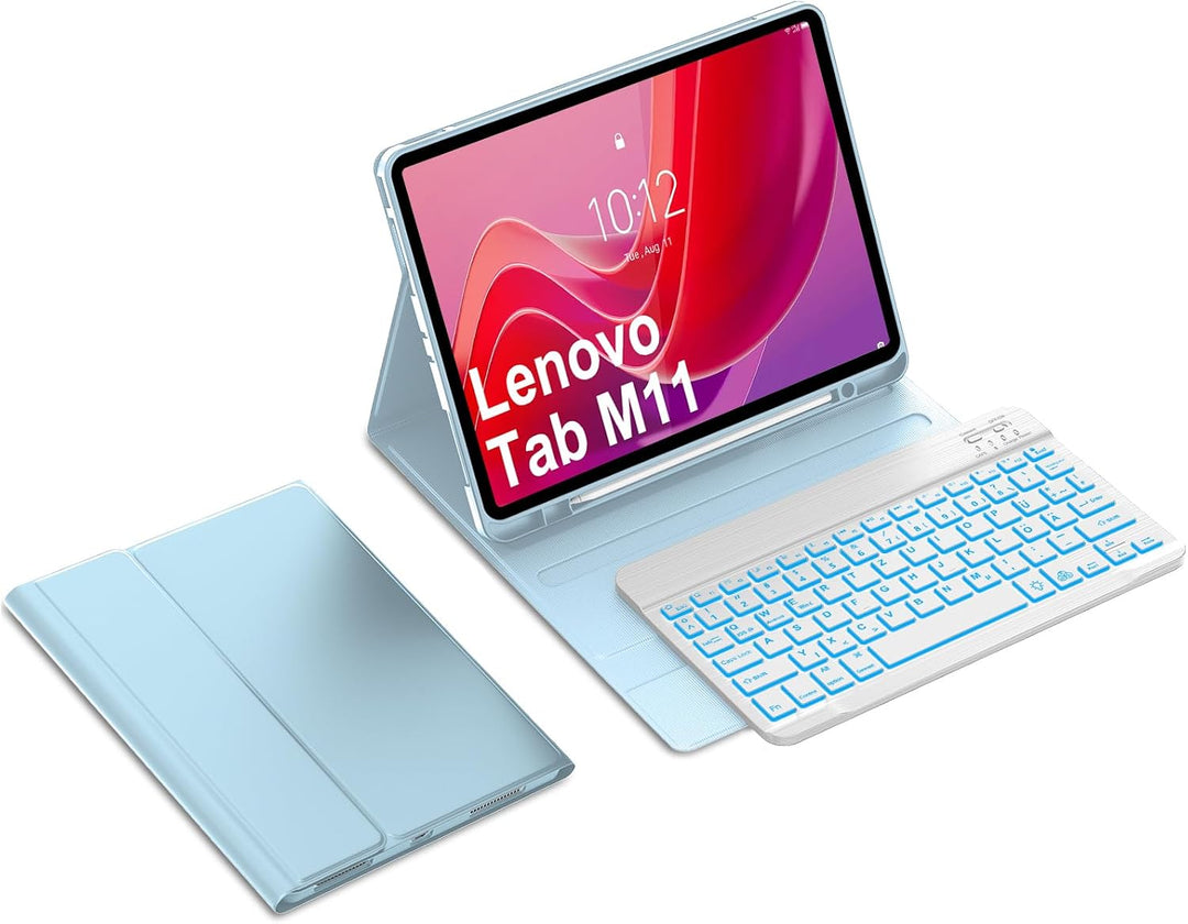 WINCHKING Tastatur für Lenovo Tab M11, 27,9 cm (11 Zoll), Hülle mit spanischer Tastatur, Bluetooth,