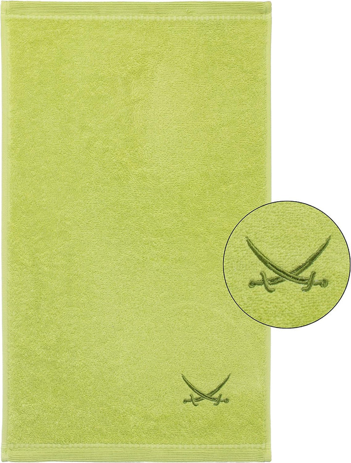 Sansibar Gästehandtuch 6er Set 30x50 cm 100% Baumwolle mit gesticktem Säbel Logo Set Handtuch Seiftu