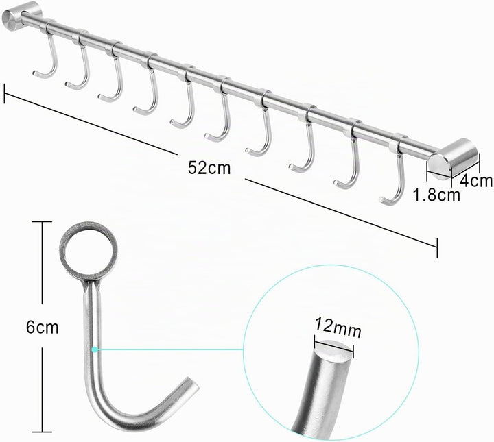 Trintion 2 Stück Hakenleiste Küche Wandbehang Küchenhakenleiste for Küchenutensilien Töpfe Handtüche