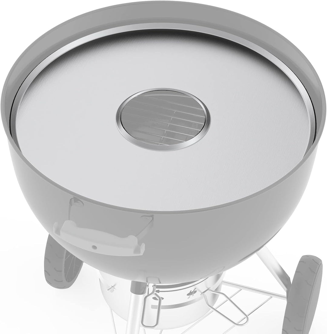 Onlyfire Feuerplatte, Grillplatte Edelstahl, Ø 54,6 cm Grillring, Feuerring mit Ölauffangrillen, BBQ