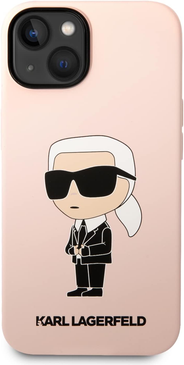 Karl Lagerfeld KLHCP14MSNIKBCP Hülle für iPhone 14 Plus 6,7" hardcase Rosa Silic Schwarz, Schwarz