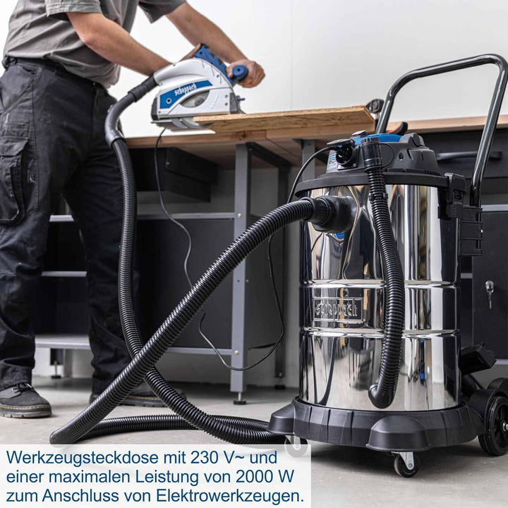 Scheppach Nass- / Trockensauger VC50 Nasssauger | 50L Edelstahlbehälter & Zubehör | 1400W Leistung |