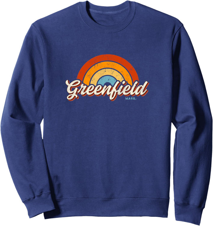 Greenfield Massachusetts MA Vintage Rainbow Retro 70er Jahre Sweatshirt