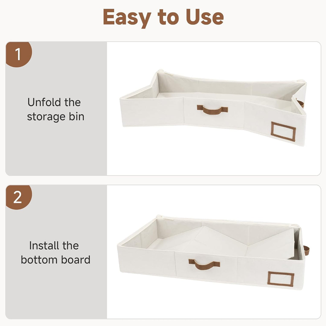 StorageWorks Unterbett Aufbewahrungsbox, extra Grosse Unterbettkommode mit Deckel, Stoff Unterbettbo