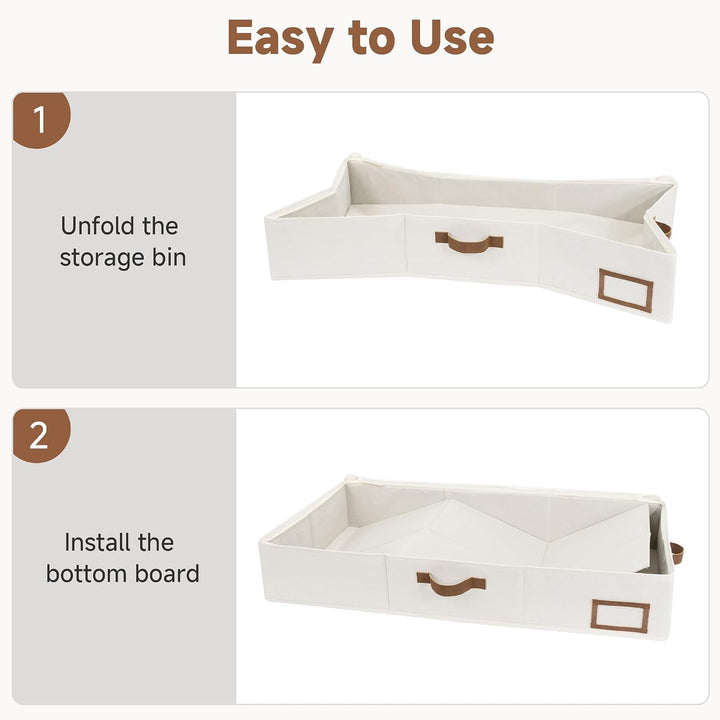 StorageWorks Unterbett Aufbewahrungsbox, extra Grosse Unterbettkommode mit Deckel, Stoff Unterbettbo