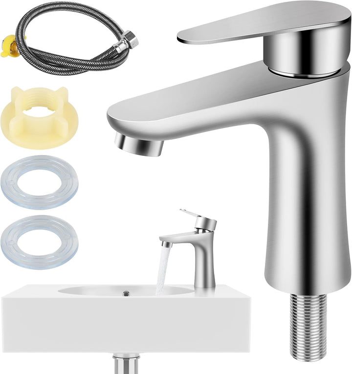 DAJASD Kaltwasserhahn, Kaltwasserhahn Gäste WC, Einhebel Wasserhahn Bad, Klein Wasserhahn Kaltwasser