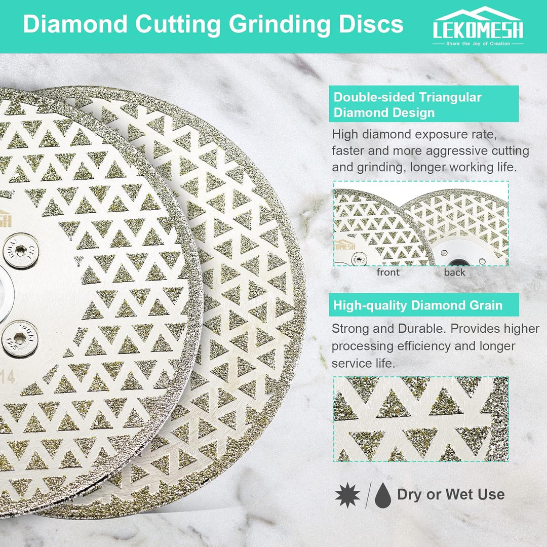 Diamant Fliesen Sägeblatt 180MM LEKOMESH - Doppelseitig Diamant-Trennscheibe für Granit,Marmor,Porze