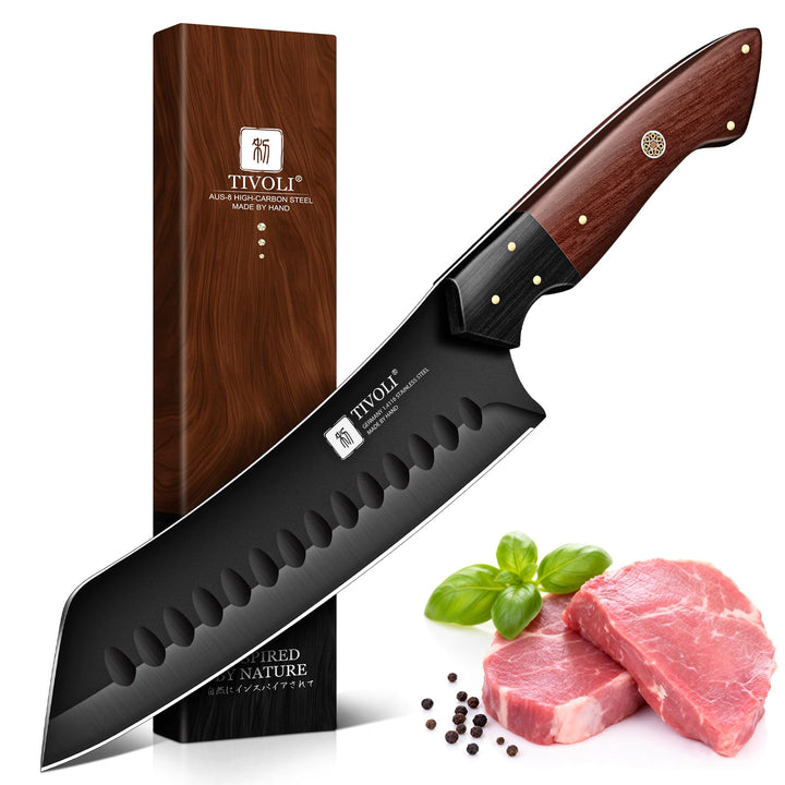 TIVOLI Santokumesser, japanisches Kochmesser, Edelstahl, scharfe Klinge, langlebig, ergonomischer Ho