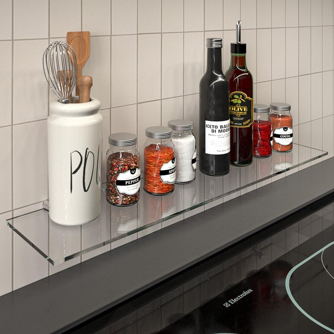 Euro Tische Glas Wandregal 70x17.8cm Badregal - Glas Regal für Badezimmer in verschiedenen Grössen -