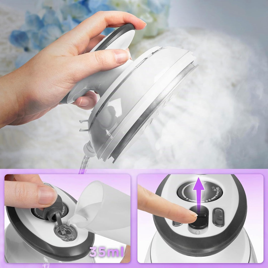 Duronic SI3 WE Mini Reisebügeleisen, 400W Mini Bügeleisen, Dampfbügeleisen 35ml Wassertank, kleines