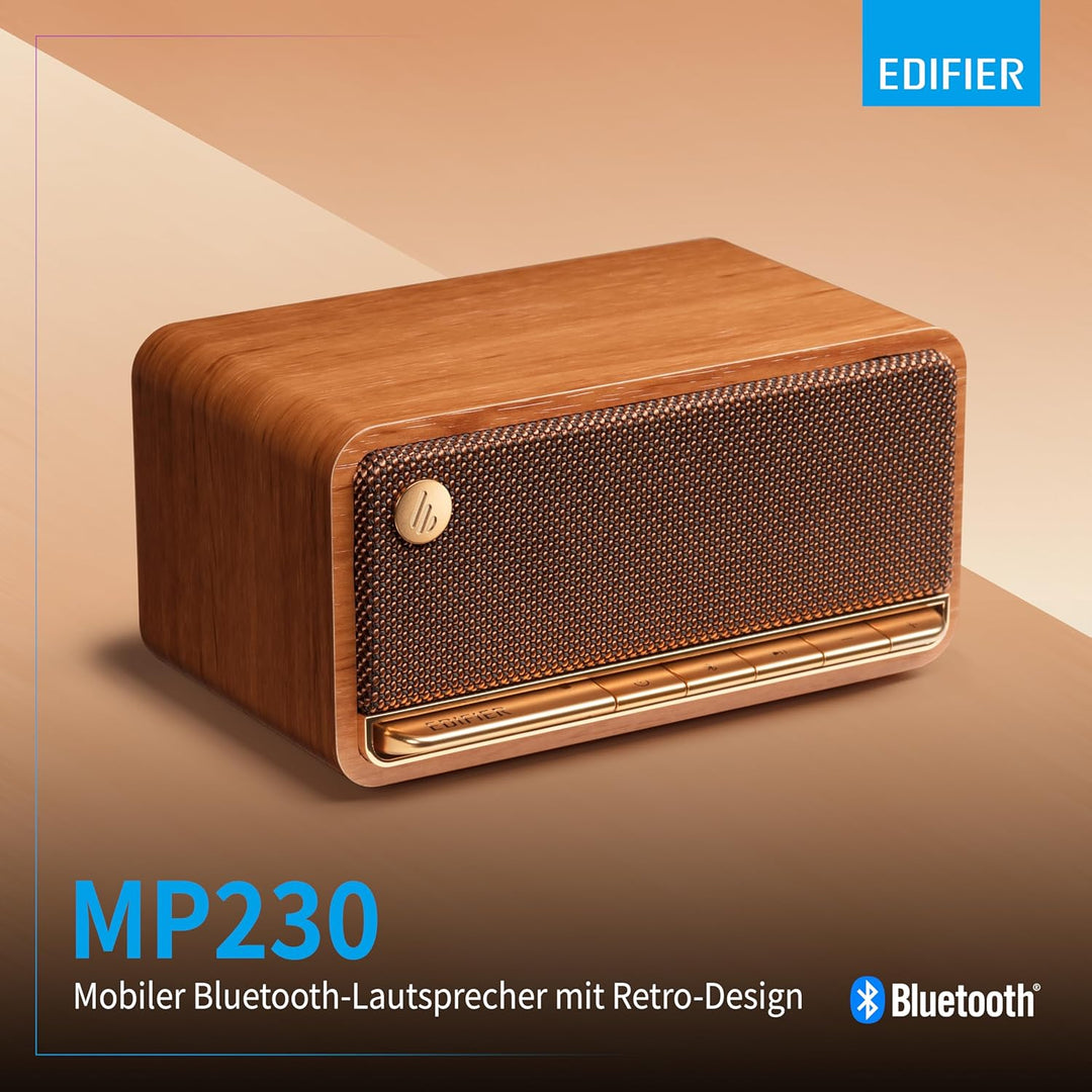 Edifier MP230 - Tragbarer Bluetooth-Lautsprecher im Retro-Design, kabellos. Wiedergabe über Bluetoot