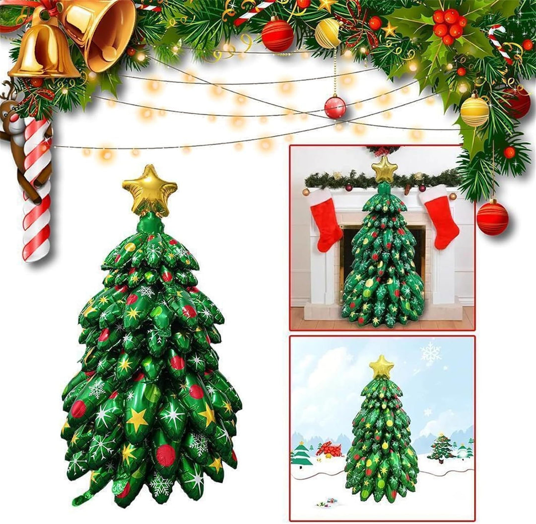 Kielsjajd Aufblasbarer Weihnachtsbaum Weihnachtsdeko, 130 * 73 cm Aufblasbare Weihnachtsdeko wasserd