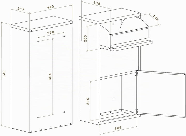 Metzler moderner Paketbox mit Ständer in Anthrazitgrau matt RAL 7016 personalisiert mit Edelstahl Ha